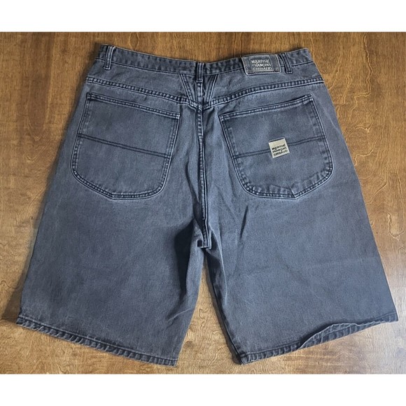 Vintage Marithe Francois Girbaud Denim Black Jean Shorts Size 40 - Picture 2 of 9